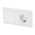 Aigostar - Interruttore singolo n. 1 e presa SCHUKO 250V con cornice bianca
