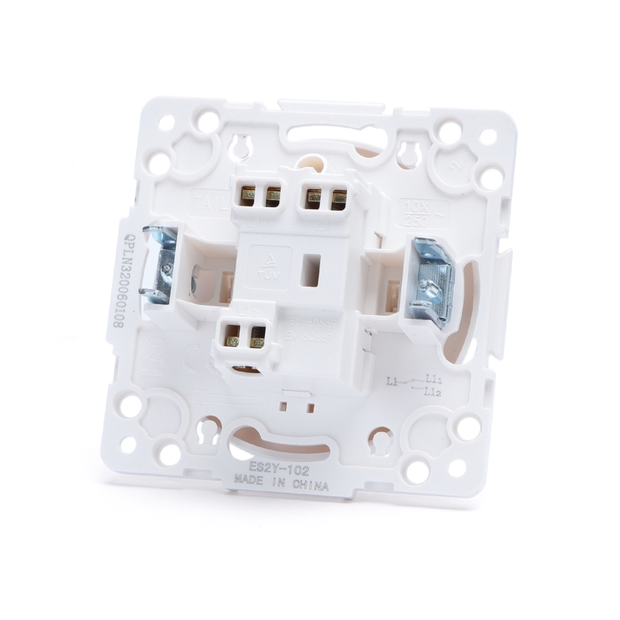 Aigostar - Interruttore singolo senza cornice n. 6, bianco