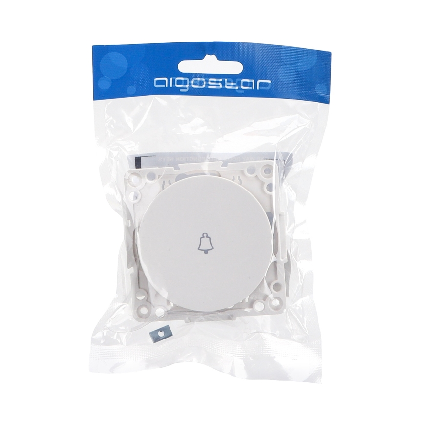 Aigostar - Interruttore singolo senza cornice per campanello, bianco