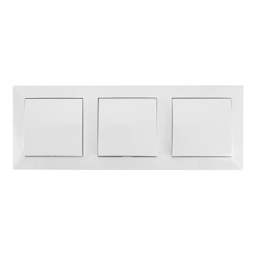 Aigostar - Interruttore triplo con placca n. 6, bianco