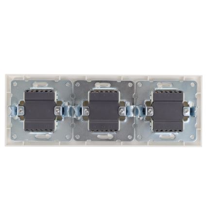 Aigostar - Interruttore triplo con placca n. 6, bianco