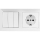 Aigostar - Interruttore triplo n. 3 e presa SCHUKO 230 V con placca bianco