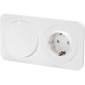 Aigostar - Interruttore unipolare n. 1 e presa SCHUKO 230V con placca bianca