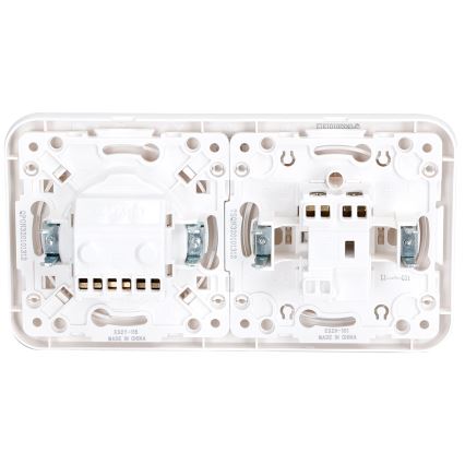 Aigostar - Interruttore unipolare n. 1 e presa SCHUKO 230V con placca bianca