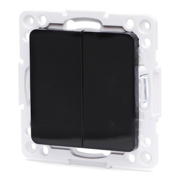 Aigostar - Interruttore unipolare senza cornice n. 6, nero