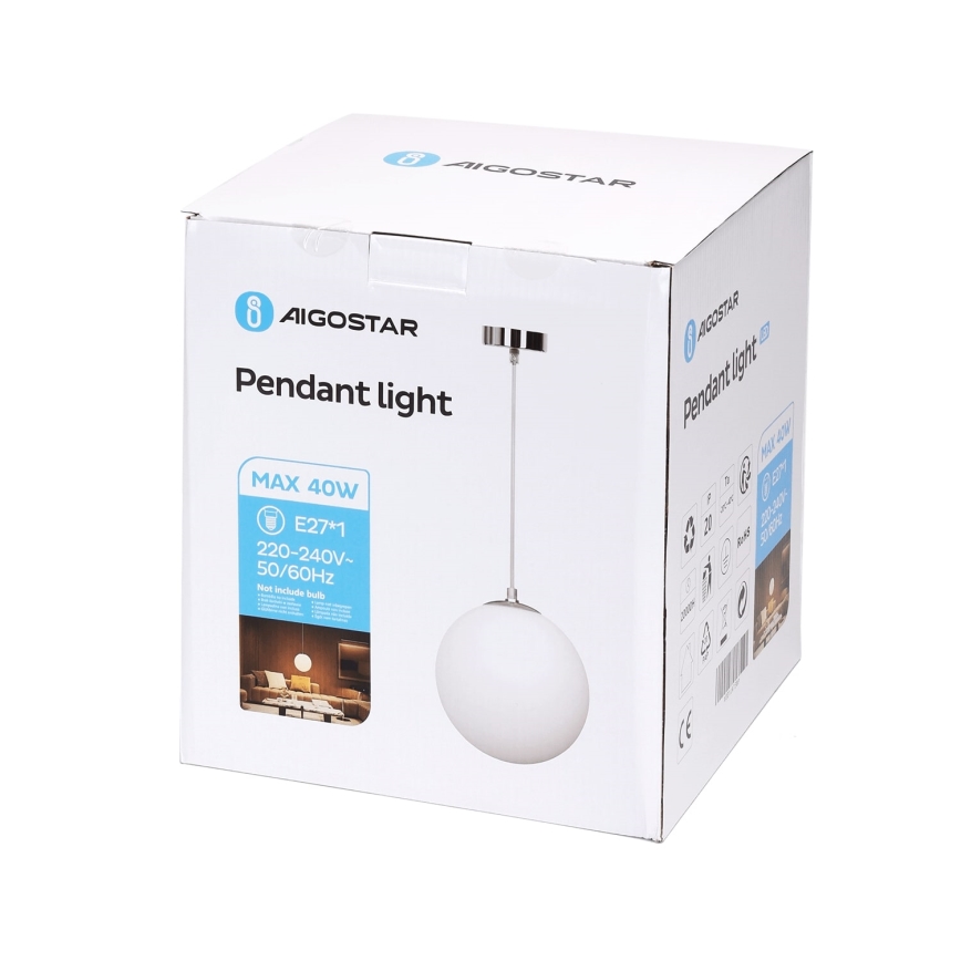 Aigostar - Lampada a sospensione con cavo 1xE27/40W/230V Ø 20 cm