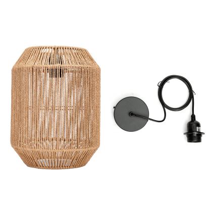 Aigostar - Lampada a sospensione con cavo 1xE27/60W/230V beige, Ø 23 cm