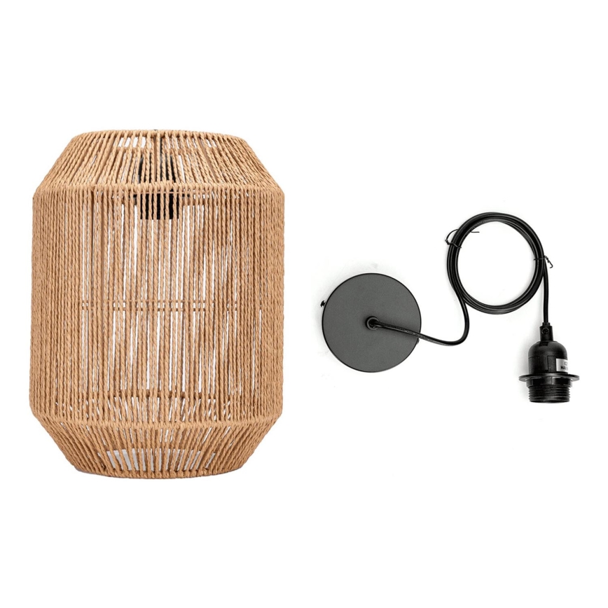 Aigostar - Lampada a sospensione con cavo 1xE27/60W/230V beige, Ø 23 cm