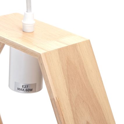 Aigostar - Lampada a sospensione in legno su cavo 1xE27/60W/230V pino