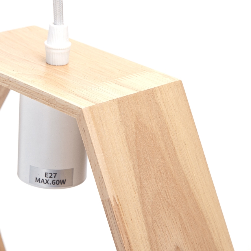 Aigostar - Lampada a sospensione LED in legno su cavo 1xE27/9W/230V 2200K pino