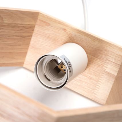 Aigostar - Lampada a sospensione LED in legno su cavo 1xE27/9W/230V 2200K pino