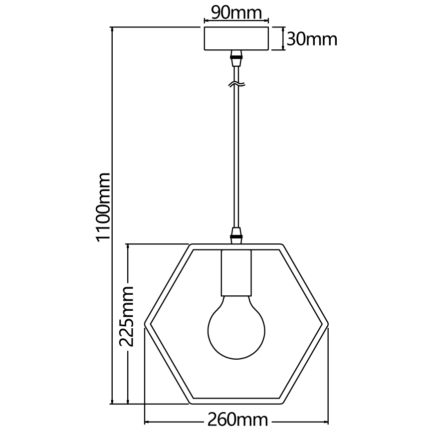 Aigostar - Lampada a sospensione LED in legno su cavo 1xE27/9W/230V 2200K pino
