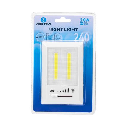 Aigostar - Lampada da notte portatile a LED/4xAAA 6500K