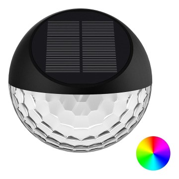 Aigostar - Lampada da parete solare LED RGB LED/2W/1,2V 300 mAh nero IP44