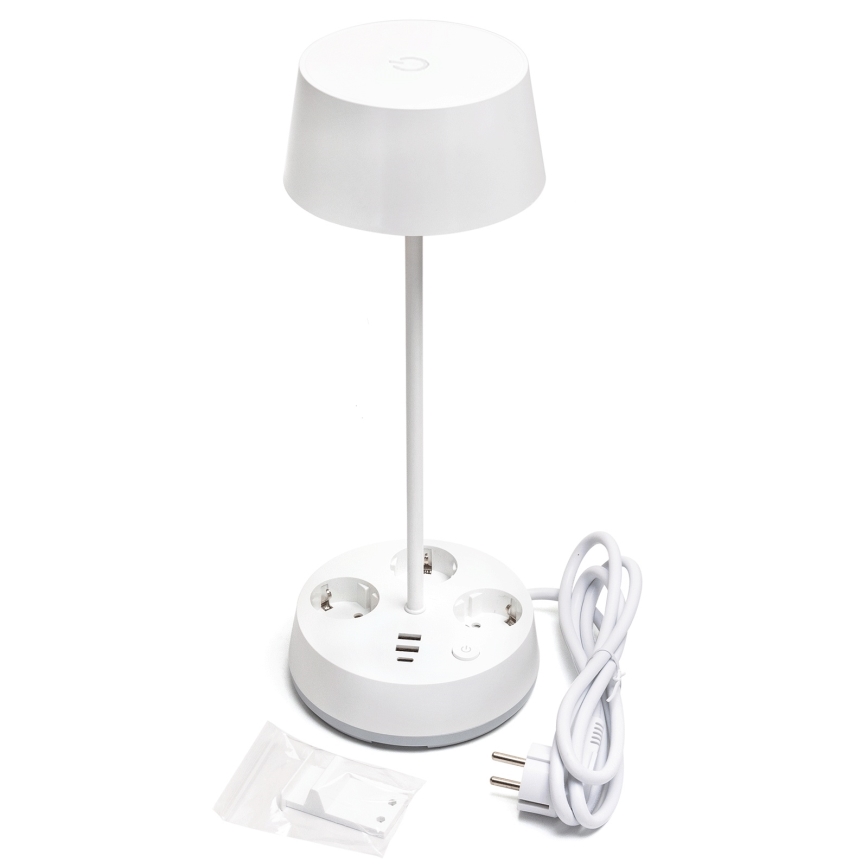 Aigostar - Lampada da scrivania LED dimmerabile con prese e USB LED/4,6 W/230 V 3000/4000/6500 K Bianco