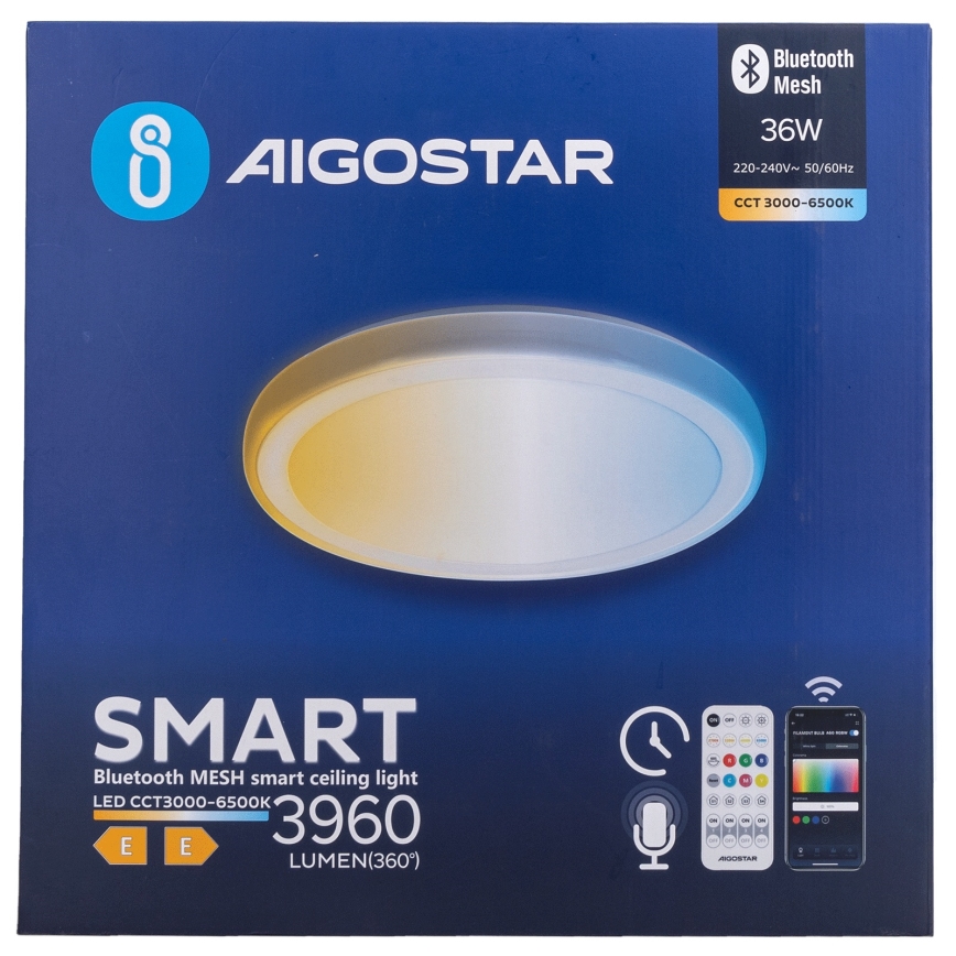 Aigostar - Lampada da soffitto LED dimmerabile MESH LED/36W/230V 3000-6500K Ø 49,5 cm + telecomando