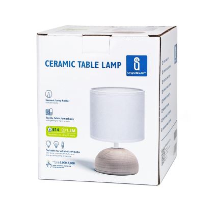 Aigostar - Lampada da tavolo 1xE14/40W/230V beige/bianco