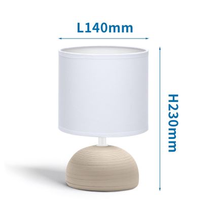 Aigostar - Lampada da tavolo 1xE14/40W/230V beige/bianco