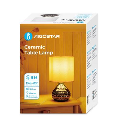 Aigostar - Lampada da tavolo 1xE14/40W/230V cromo lucido