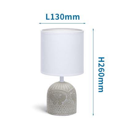 Aigostar - Lampada da tavolo 1xE14/40W/230V grigio/bianco