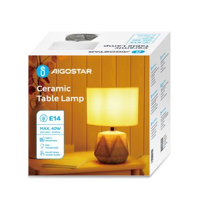 Aigostar - Lampada da tavolo 1xE14/40W/230V grigio