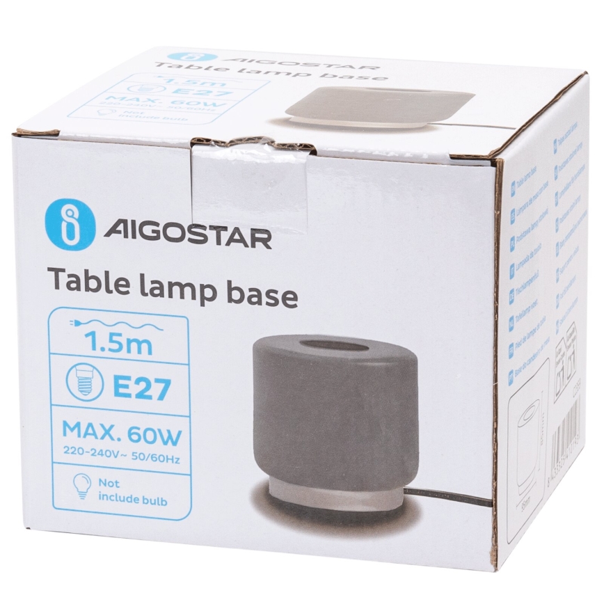Aigostar - Lampada da tavolo 1xE27/60W/230V grigio