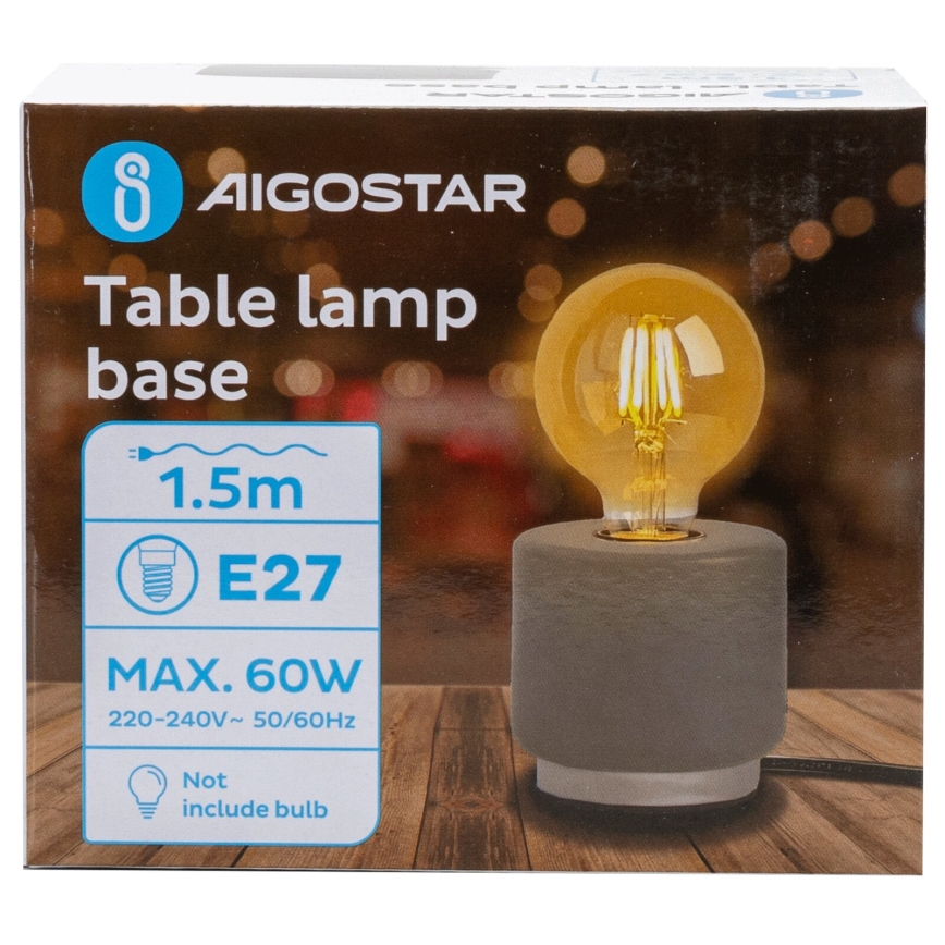 Aigostar - Lampada da tavolo 1xE27/60W/230V grigio