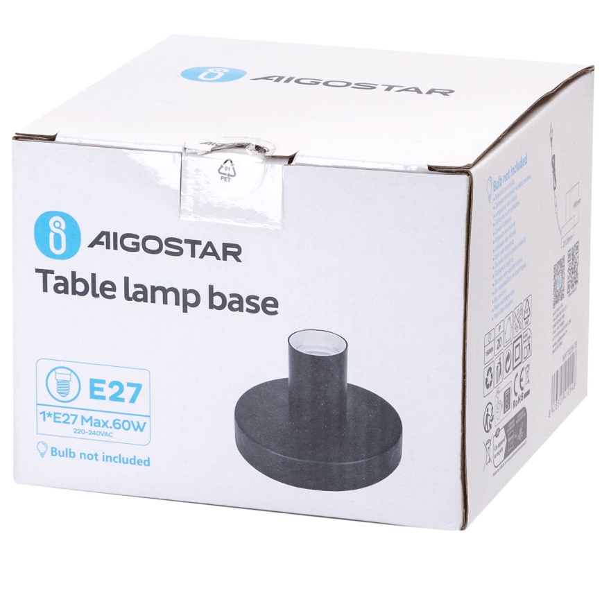 Aigostar - Lampada da tavolo 1xE27/60W/230V nero