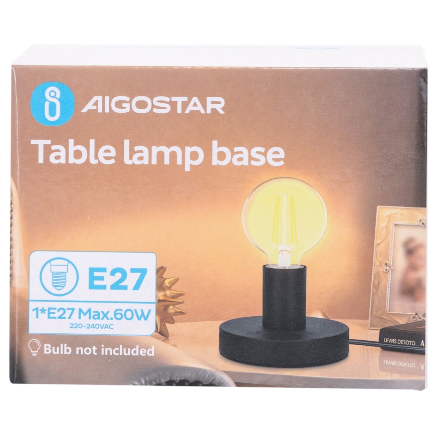 Aigostar - Lampada da tavolo 1xE27/60W/230V nero