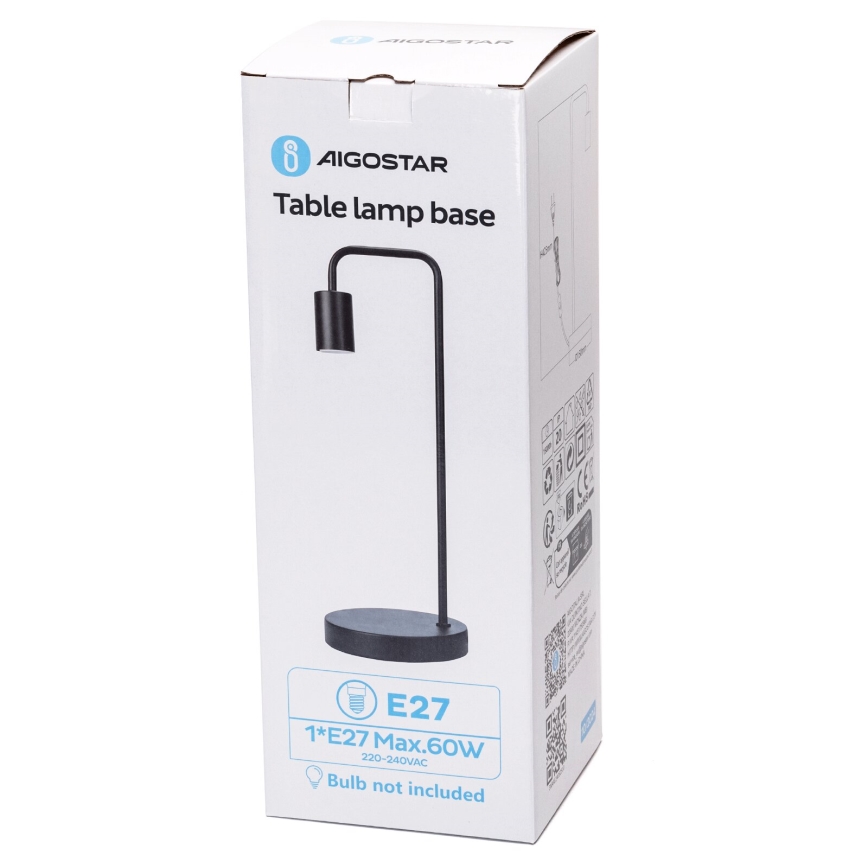 Aigostar - Lampada da tavolo 1xE27/60W/230V nero