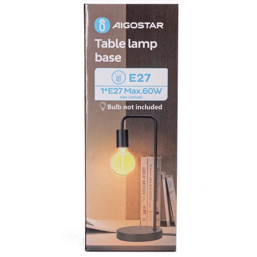 Aigostar - Lampada da tavolo 1xE27/60W/230V nero