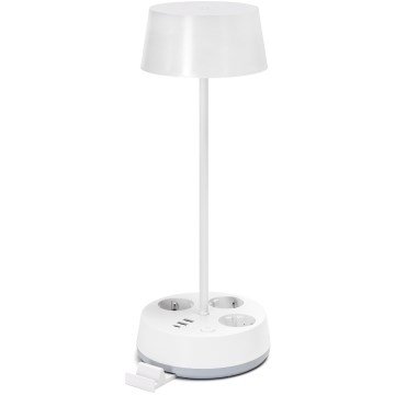 Aigostar - Lampada da tavolo a LED dimmerabile con prese e USB LED/4,6W/230V 3000/4000/6500K bianca