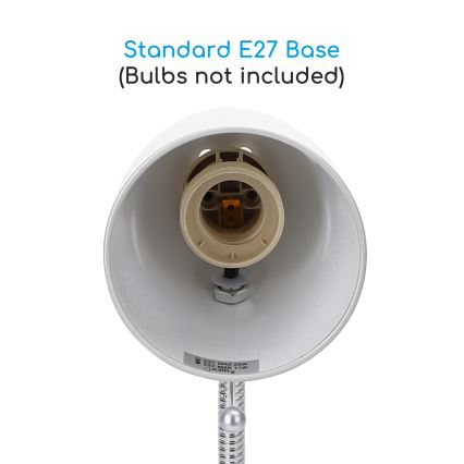 Aigostar -  Lampada da tavolo con morsetto 1xE27/11W/230V bianco/cromo lucido