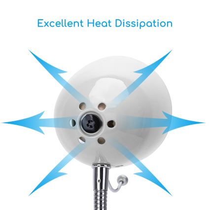 Aigostar -  Lampada da tavolo con morsetto 1xE27/11W/230V bianco/cromo lucido