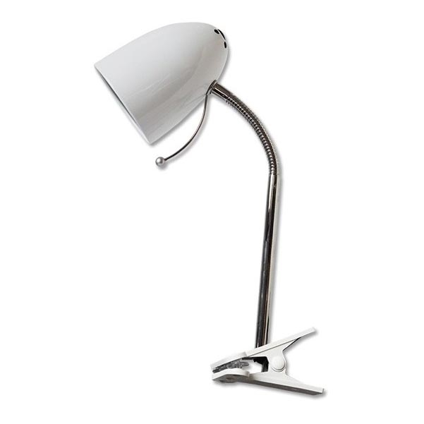 Aigostar -  Lampada da tavolo con morsetto 1xE27/11W/230V bianco/cromo lucido