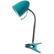 Aigostar -  Lampada da tavolo con morsetto 1xE27/11W/230V blu/cromo
