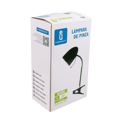 Aigostar -  Lampada da tavolo con morsetto 1xE27/11W/230V nero/cromo