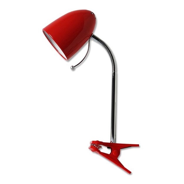 Aigostar - Lampada da tavolo con morsetto 1xE27/11W/230V rosso/cromo lucido