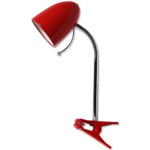 Aigostar - Lampada da tavolo con morsetto 1xE27/36W/230V rosso/cromo