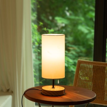 Aigostar - Lampada da tavolo con porta USB 1xE27/40W/230V beige