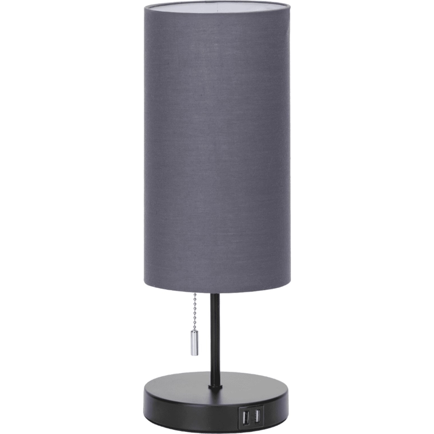 Aigostar - Lampada da tavolo con porta USB 1xE27/40W/230V nero