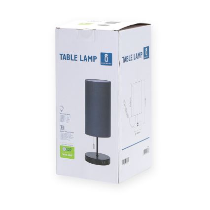 Aigostar - Lampada da tavolo con porta USB 1xE27/40W/230V nero