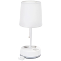 Aigostar - Lampada da tavolo con prese 1xE27/60W/230V bianca