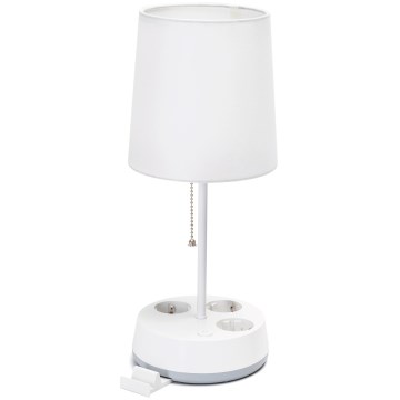Aigostar - Lampada da tavolo con prese 1xE27/60W/230V bianca