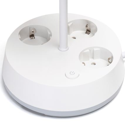 Aigostar - Lampada da tavolo con prese 1xE27/60W/230V bianca