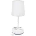 Aigostar - Lampada da tavolo con prese e porte USB 1xE27/60W/230V bianca
