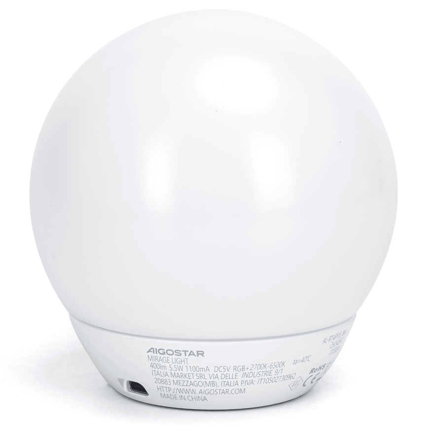 Aigostar - Lampada da tavolo dimmerabile LED RGBW 5,5W/5V Wi-Fi + telecomando
