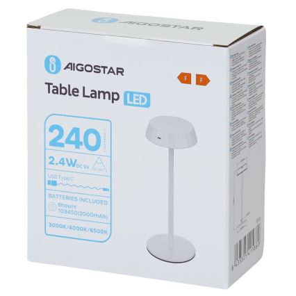 Aigostar - Lampada da tavolo LED dimmerabile AMBIENT LED/2,4W/5V 3000-6500K bianca