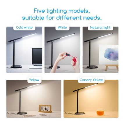 Aigostar - Lampada da tavolo LED dimmerabile con funzione Touch LED/8W/230V 3000-6000K nero