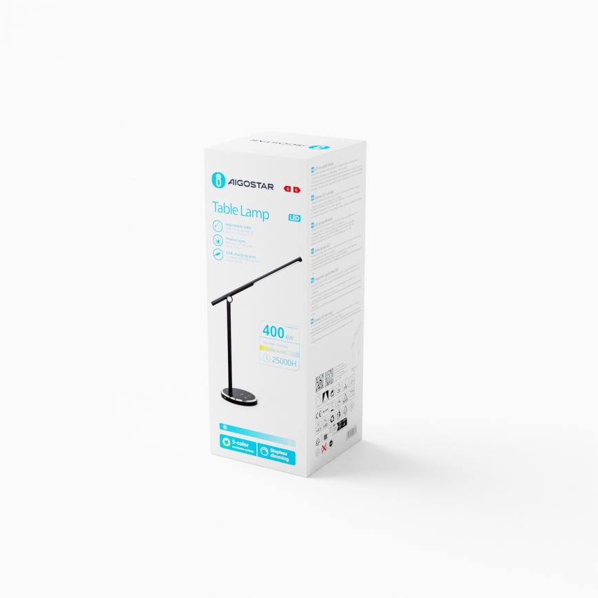 Aigostar - Lampada da tavolo LED dimmerabile con funzione Touch LED/8W/230V 3000-6000K nero